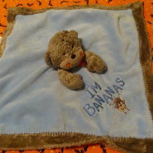 Sm baby blanket I'm Bananas from Disney OS, stuffed monkey & embroidery on top